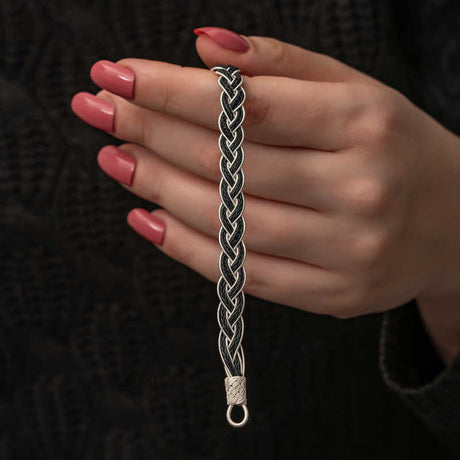 Silver Kazaziye Braided Bracelet - Hand-Woven Artisan Style
