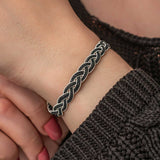 Silver Kazaziye Braided Bracelet - Hand-Woven Artisan Style