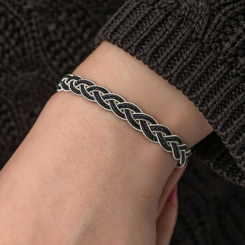 Silver Kazaziye Braided Bracelet - Hand-Woven Artisan Style