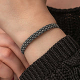 Silver Braided Bracelet - Handcrafted Kazaziye Weave Design