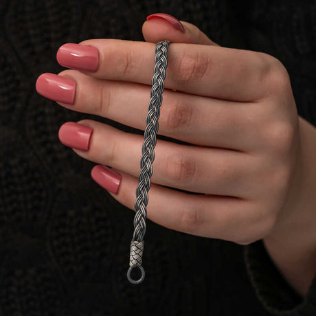 Sterling Silver Kazaziye Braid Bracelet - Handcrafted Woven Design
