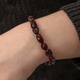 Bracelet - Natural Dark Cherry Amber Tumbled Stone Stretch