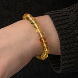 Amber Bead Bracelet - Natural Polished Gemstone Design