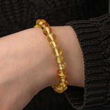 Amber Bead Bracelet - Natural Polished Gemstone Design