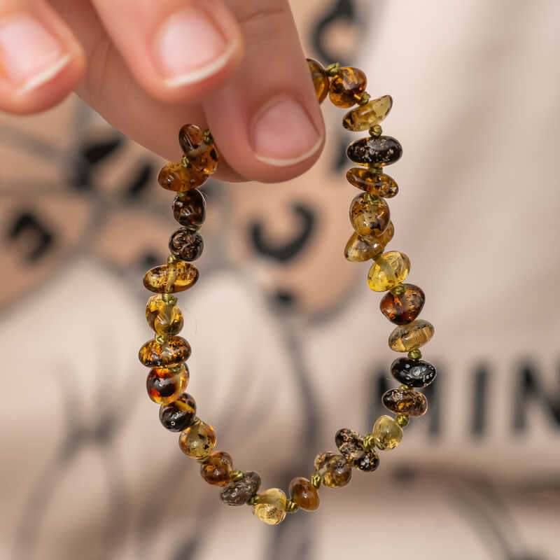 Baby Bracelet - Natural Baltic Amber Tumbled Beads