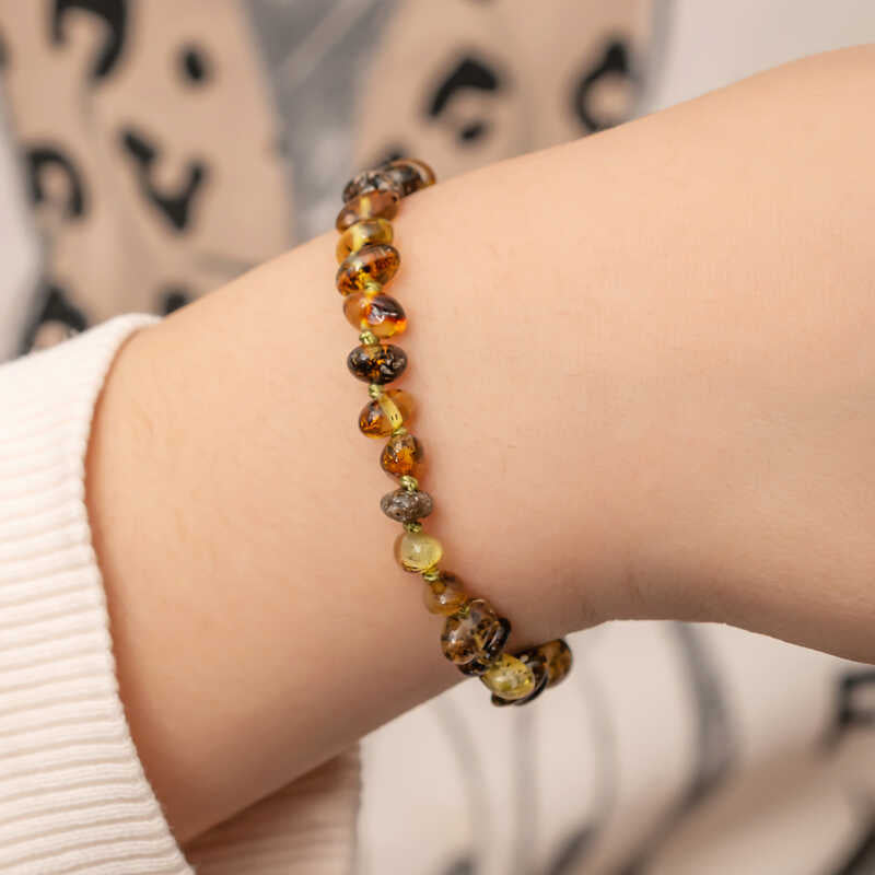 Baby Bracelet - Natural Baltic Amber Tumbled Beads