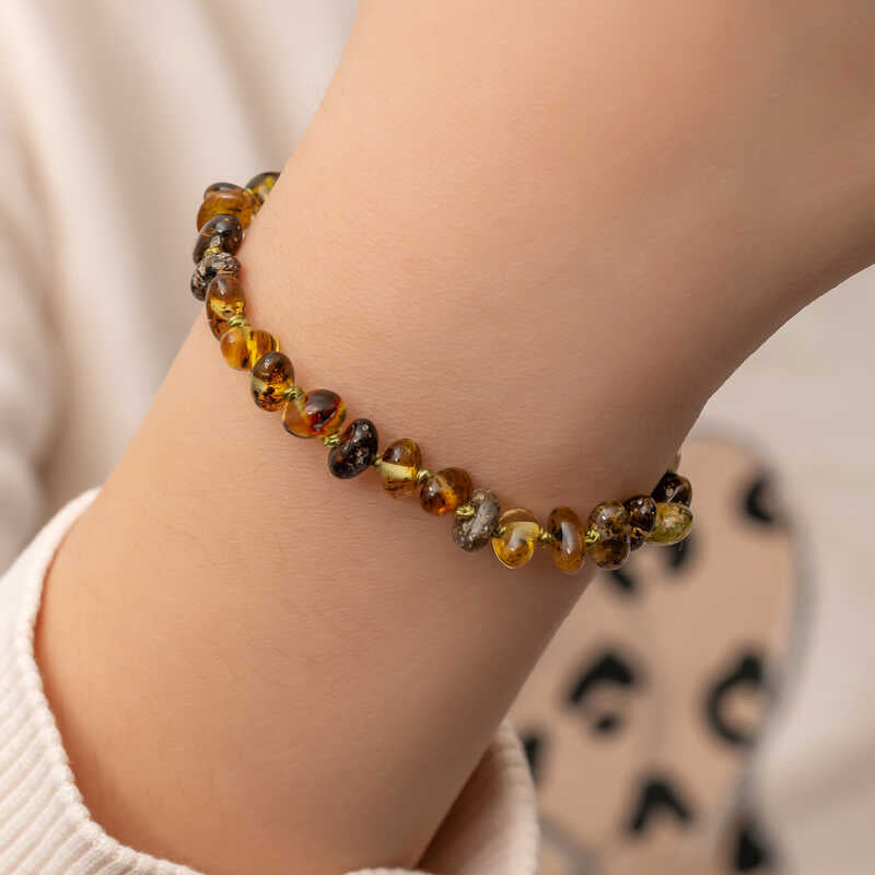 Baby Bracelet - Natural Baltic Amber Tumbled Beads