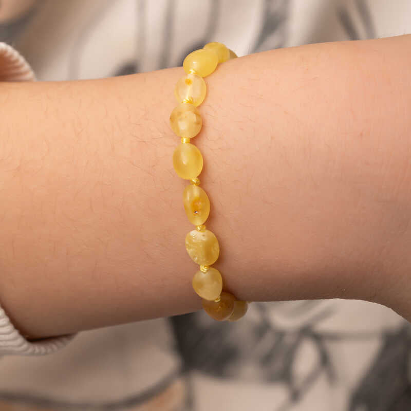Amber Bracelet - Natural Butterscotch Nugget Design