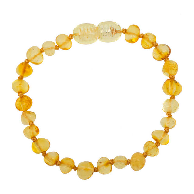 Amber Beaded Bracelet - Natural Polished Nugget Style