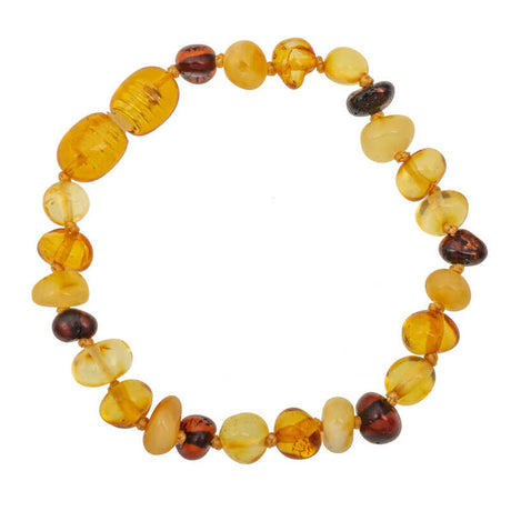 Baby Beaded Bracelet - Natural Baltic Amber Teething Style