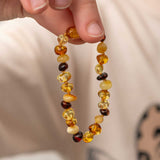 Baby Beaded Bracelet - Natural Baltic Amber Teething Style