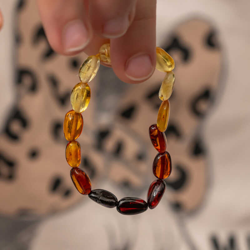 Baby Bracelet - Ombre Natural Amber Drop Beads