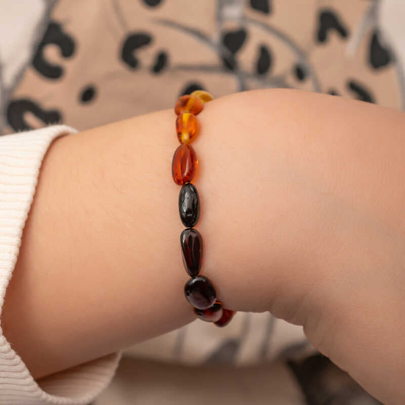 Baby Bracelet - Ombre Natural Amber Drop Beads