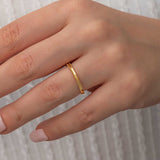 Ring - Gold-Tone Delicate Textured Band