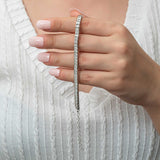 Sterling Silver Tennis Bracelet - Square Cut Cubic Zirconia