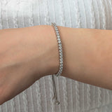 Sterling Silver Tennis Bracelet - Dazzling Clear Stone Elegance