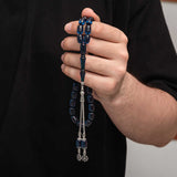 Tesbih - Pressed Amber Prayer Beads with Silver Tassel