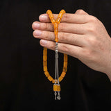 Amber Prayer Beads - Silver Tassel Tesbih