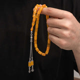 Amber Prayer Beads - Silver Tassel Tesbih