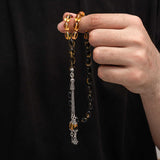Prayer Beads - Handcrafted Pressed Amber Sterling Silver Tesbih