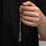 Tesbih Prayer Beads - Pressed Amber with Silver Tassel