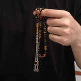 Tesbih - Two-Tone Compressed Amber with Silver-Tone Tassel