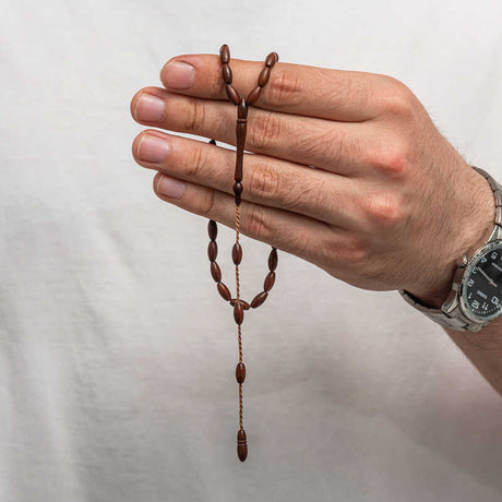 Kuka Wood Tesbih - Handcrafted Barley Cut Prayer Beads