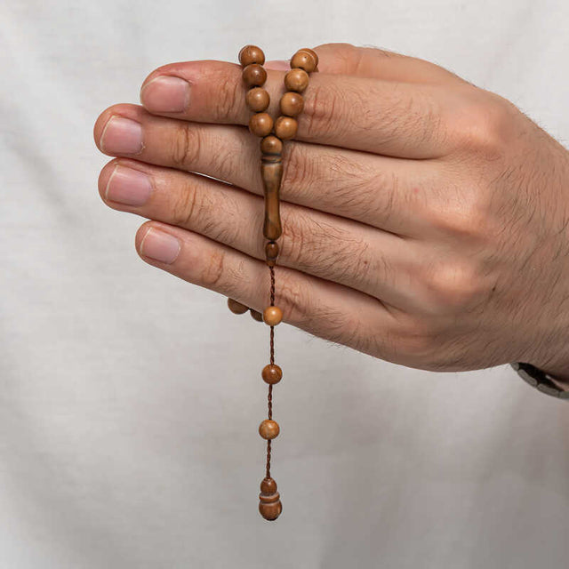 Tasbih Prayer Beads - Handcrafted Kuka Wood Round Bead Design