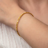 Bangle - Gold-Plated Twisted Design Women's Jewelry