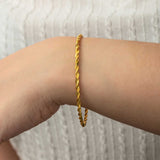 Bangle - Gold-Plated Twisted Design Women's Jewelry