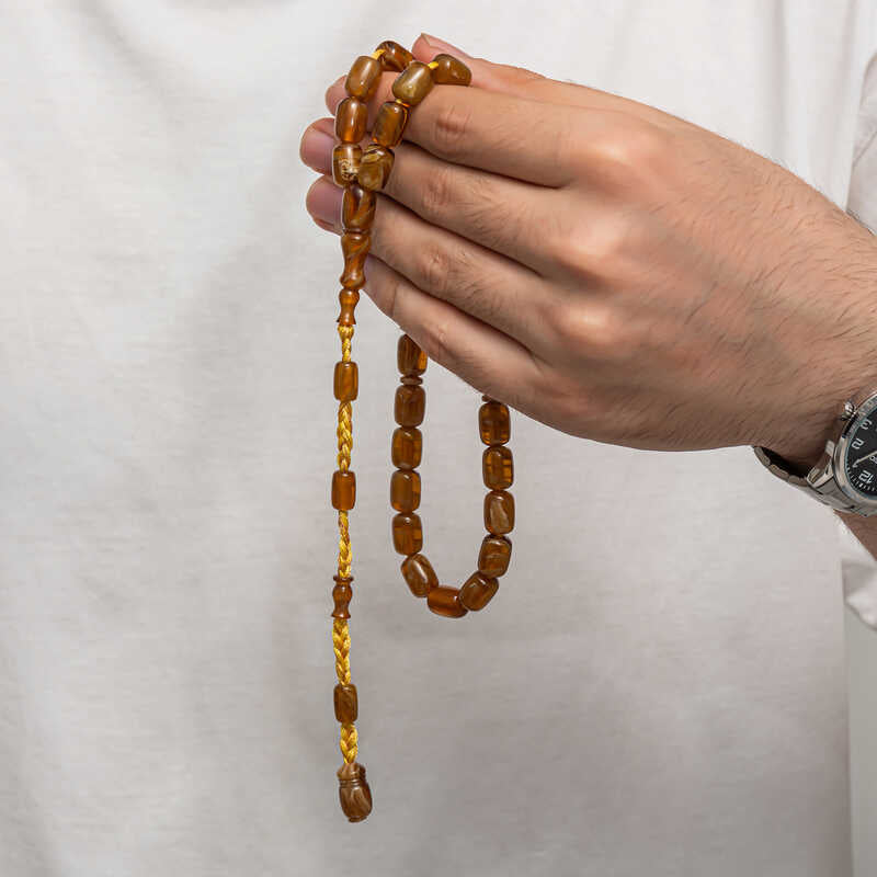 Amber Tesbih - Traditional Barrel Bead Prayer Beads