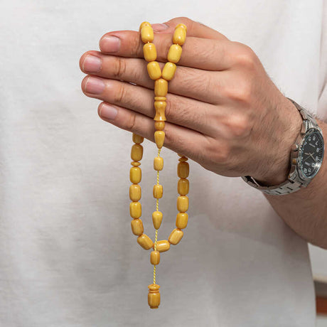 Prayer Beads - Handcrafted Pressed Amber Tesbih - Classic Design