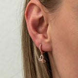 Rose Gold Plated Dangle Earrings - Sparkling Butterfly Design