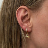 Dangle Earrings - Gold-Tone Butterfly with Sparkling Cubic Zirconia