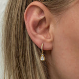 Gold-Tone Dangle Earrings - Pave & Teardrop Cubic Zirconia