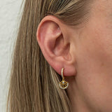 Dangle Hoop Earrings - Gold-Tone Zirconia Evil Eye Charm