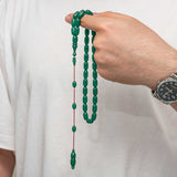 Tesbih Prayer Beads - Smooth Green Sıkma Kehribar Elegant Design