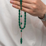 Tesbih Prayer Beads - Smooth Green Sıkma Kehribar Elegant Design