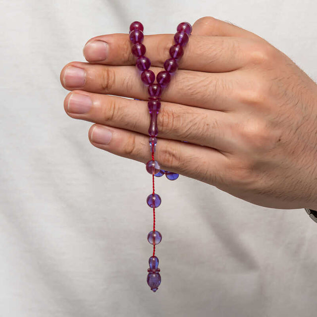 Tesbih - Elegant Purple Sikma Kehribar Prayer Beads