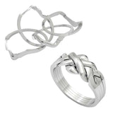 Sterling Silver Puzzle Ring - Interlocking Four-Band Design