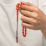 Gebetskette – gepresster Bernstein mit 1000er Silber Kazaz-Quaste