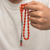 Gebetskette – gepresster Bernstein mit 1000er Silber Kazaz-Quaste