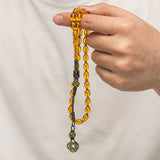 Pressed Amber Tesbih - Handcrafted Kazaz Tassel Design