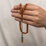 Worry Beads - Compressed Amber with Handwoven 999 Silver Tassel