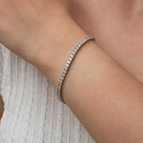 Tennis Bracelet - Sterling Silver White Stone Timeless Elegance