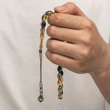 Tasbih Prayer Beads - Amber Resin with Sterling Silver Kazaz Tassel