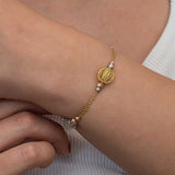 Bracciale con Perline Multitono in Finitura Oro - Design Dorika e Sfera Intrecciata