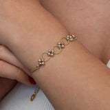 Bracelet - Tri-Tone Dorika Bead Textured Link