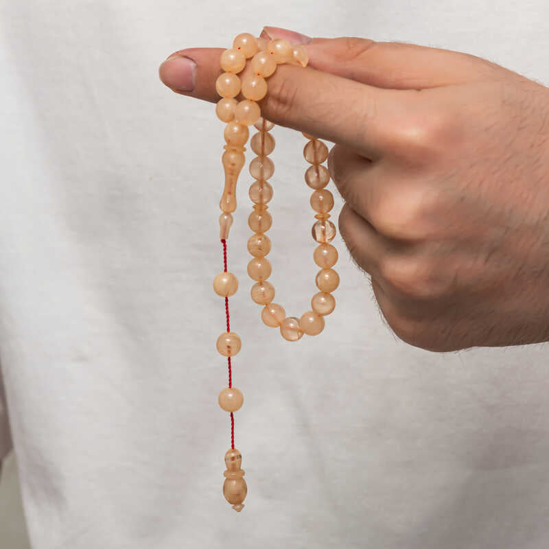 Tasbih Prayer Beads - Pressed Amber Round Bead Design