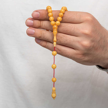 Traditional Amber Prayer Beads - Handcrafted Gemstone Tesbih